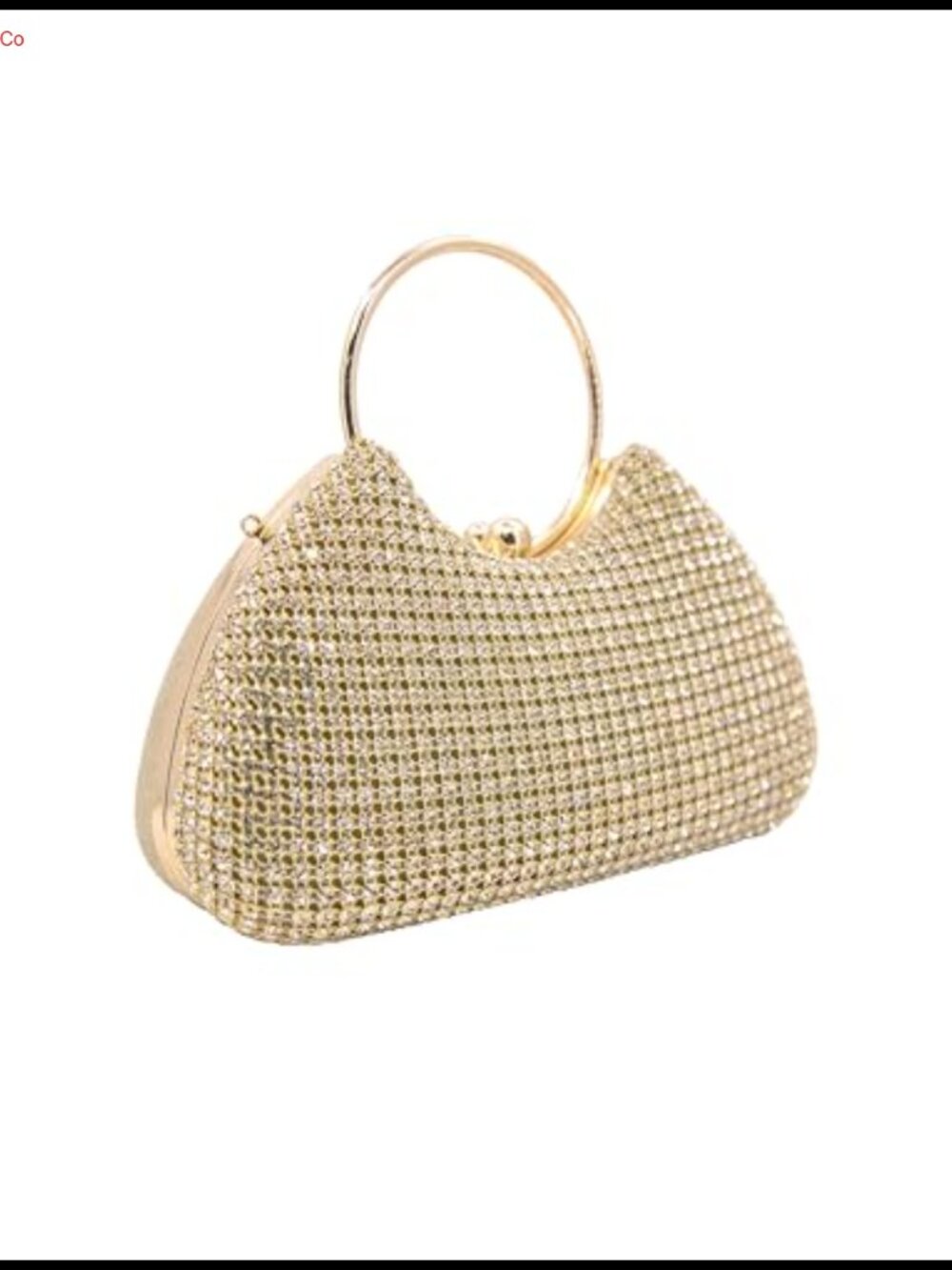 Rhinestone Evening Clutch with Detachable Chain Strap Clasp Closure Crossbody